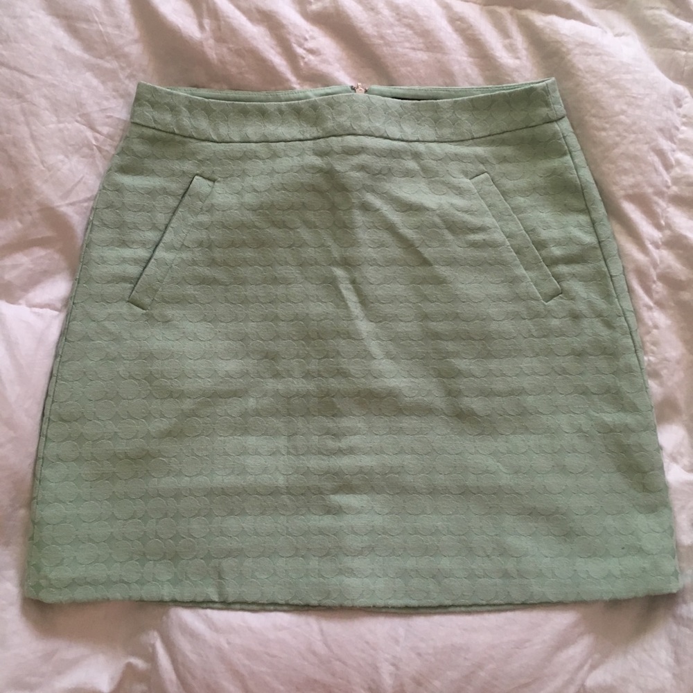 Mint green mini skirt